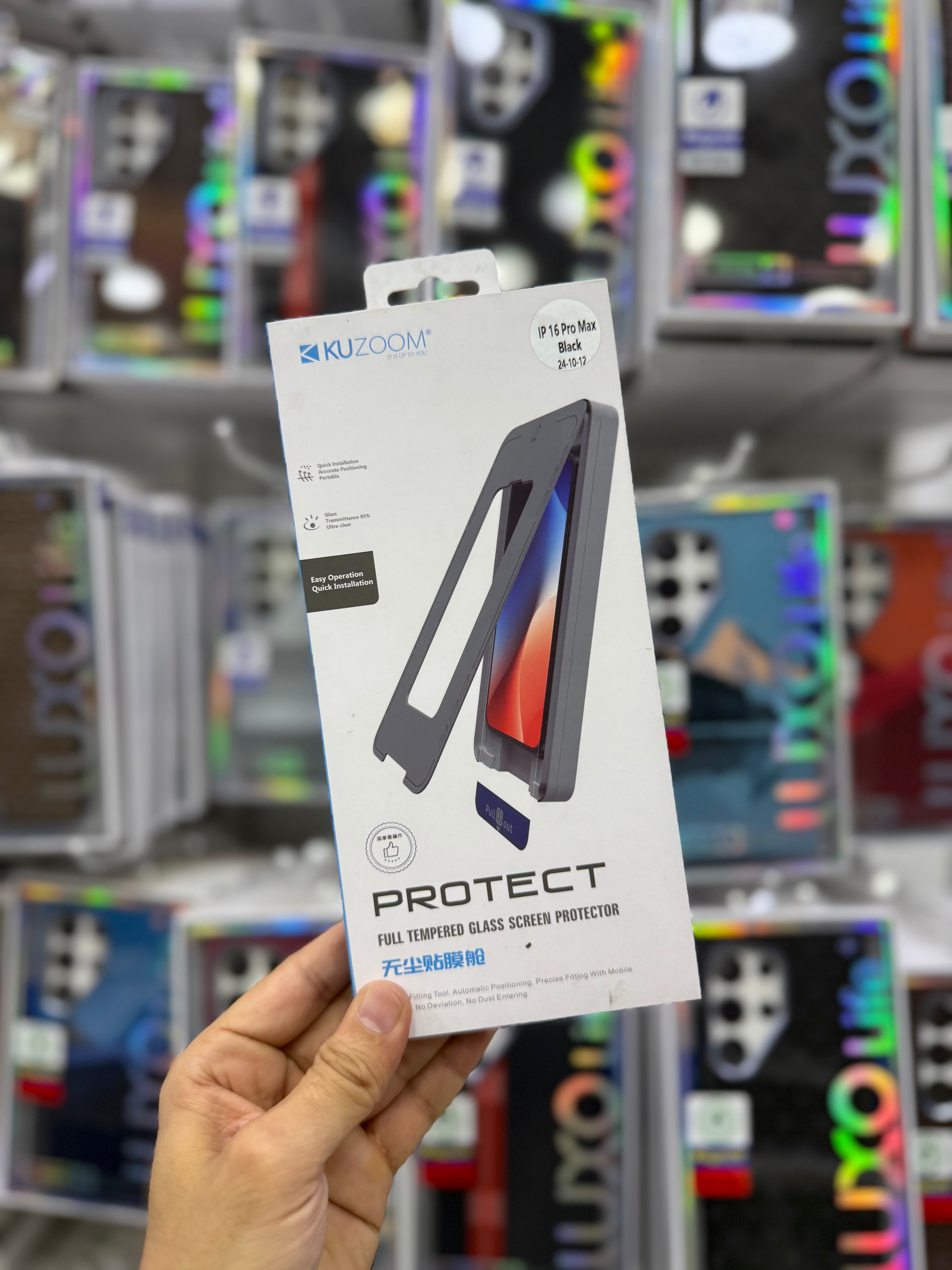 Kuzoom Auto Paste Clear Screen Protector - 15 Pro Max/16 Pro Max