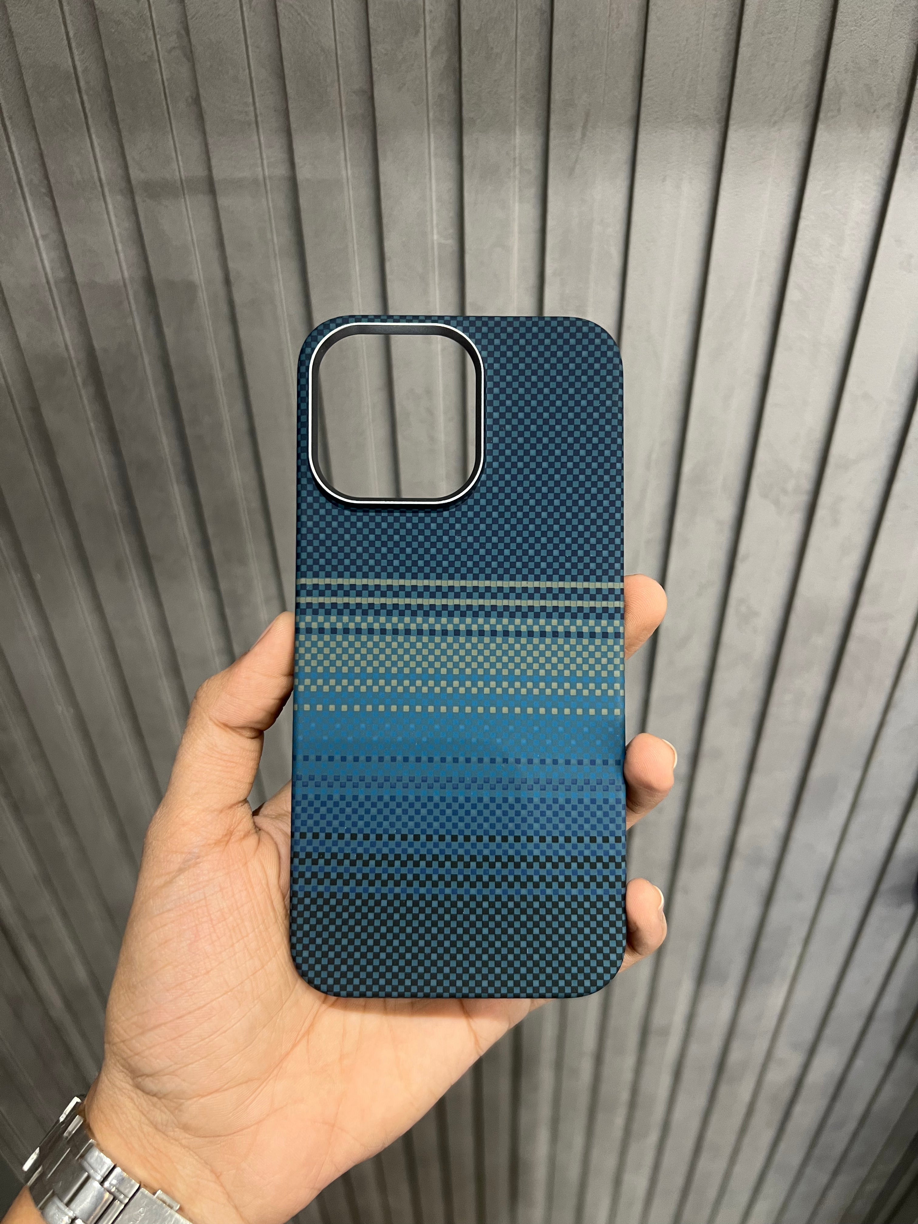iPhone 15 Pro Pitaka - Knit Wear - Blue Sunset