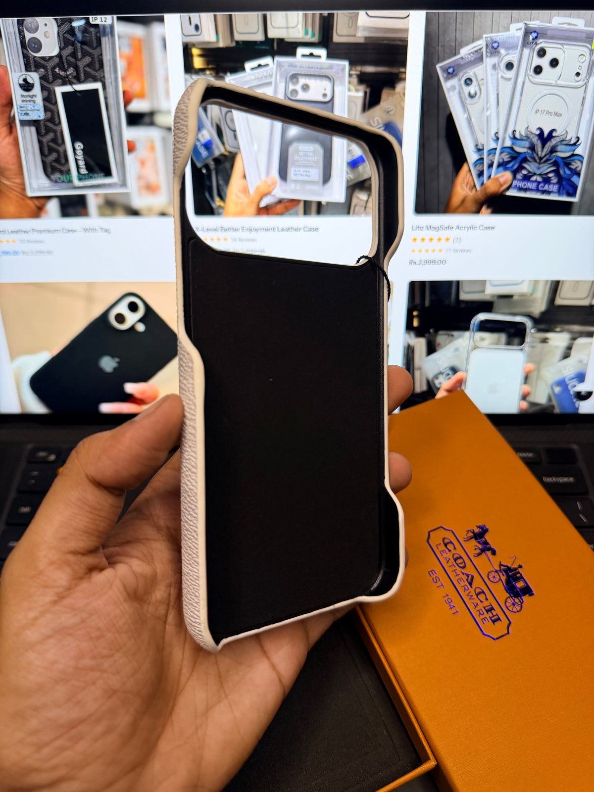 Coach Textured Premium Case for iPhone