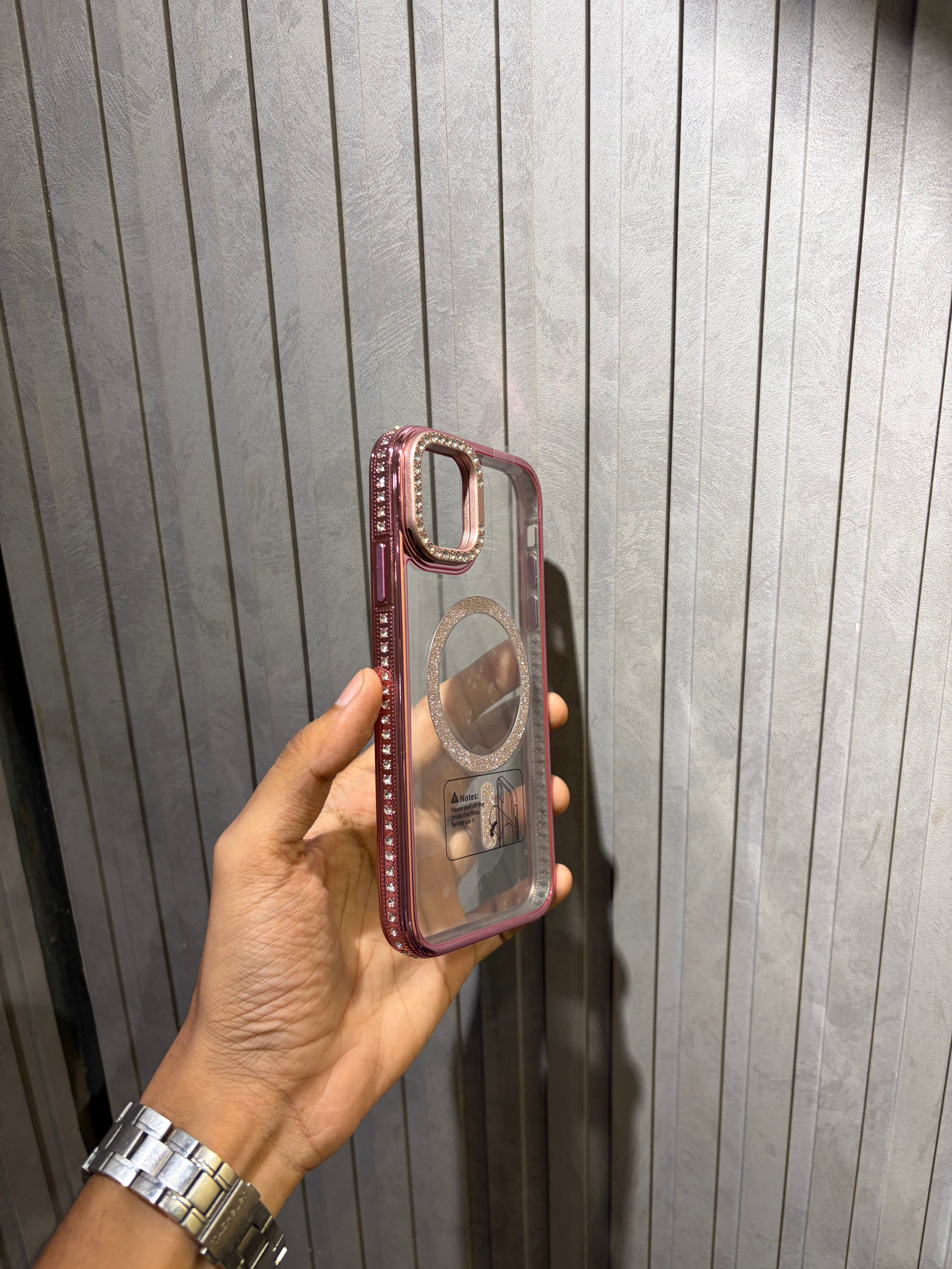 Glittery Stone Ladies Case with MagSafe & Window Stand for iPhone - Girls Collection