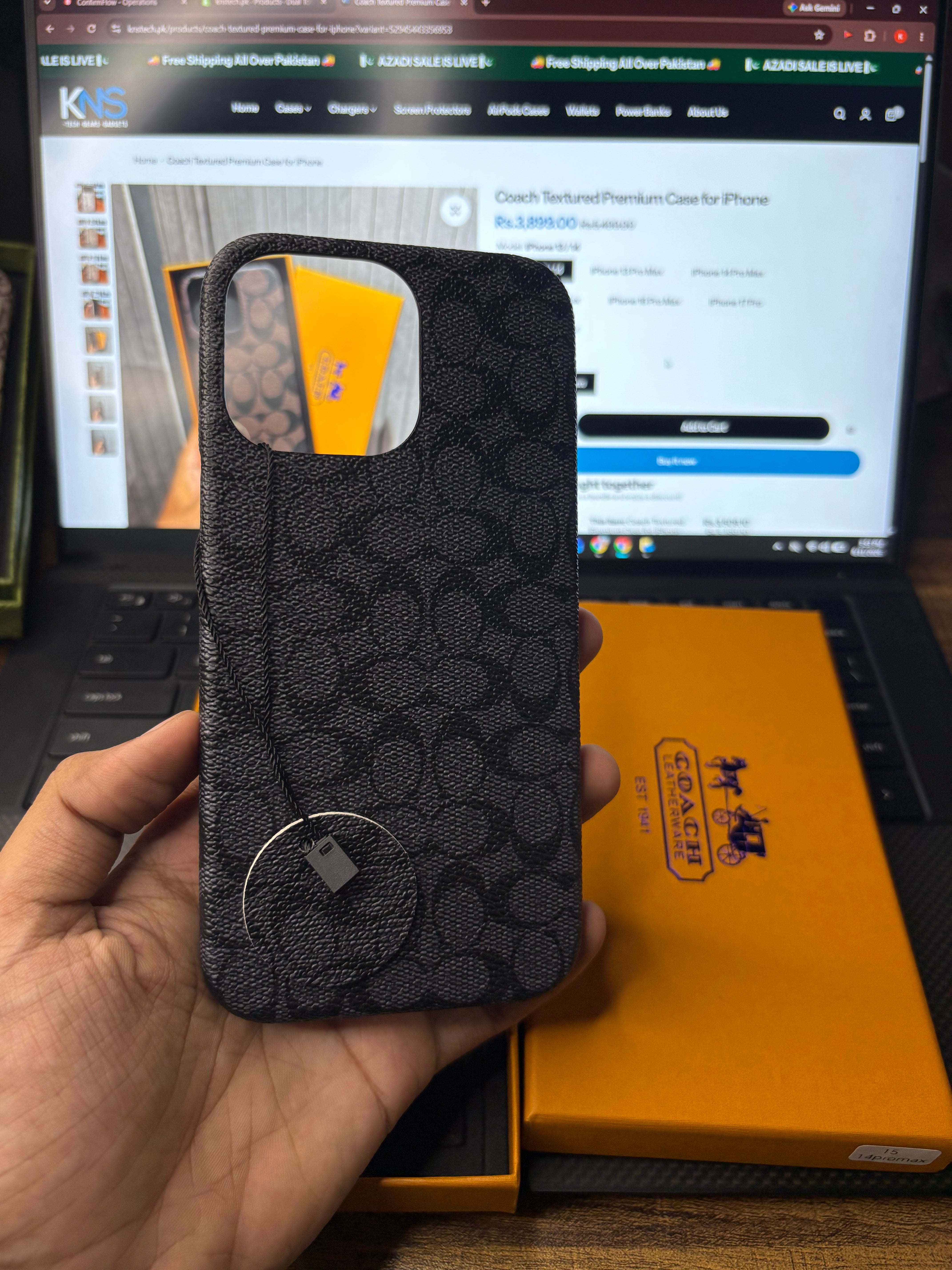 Coach Textured Premium Case for iPhone