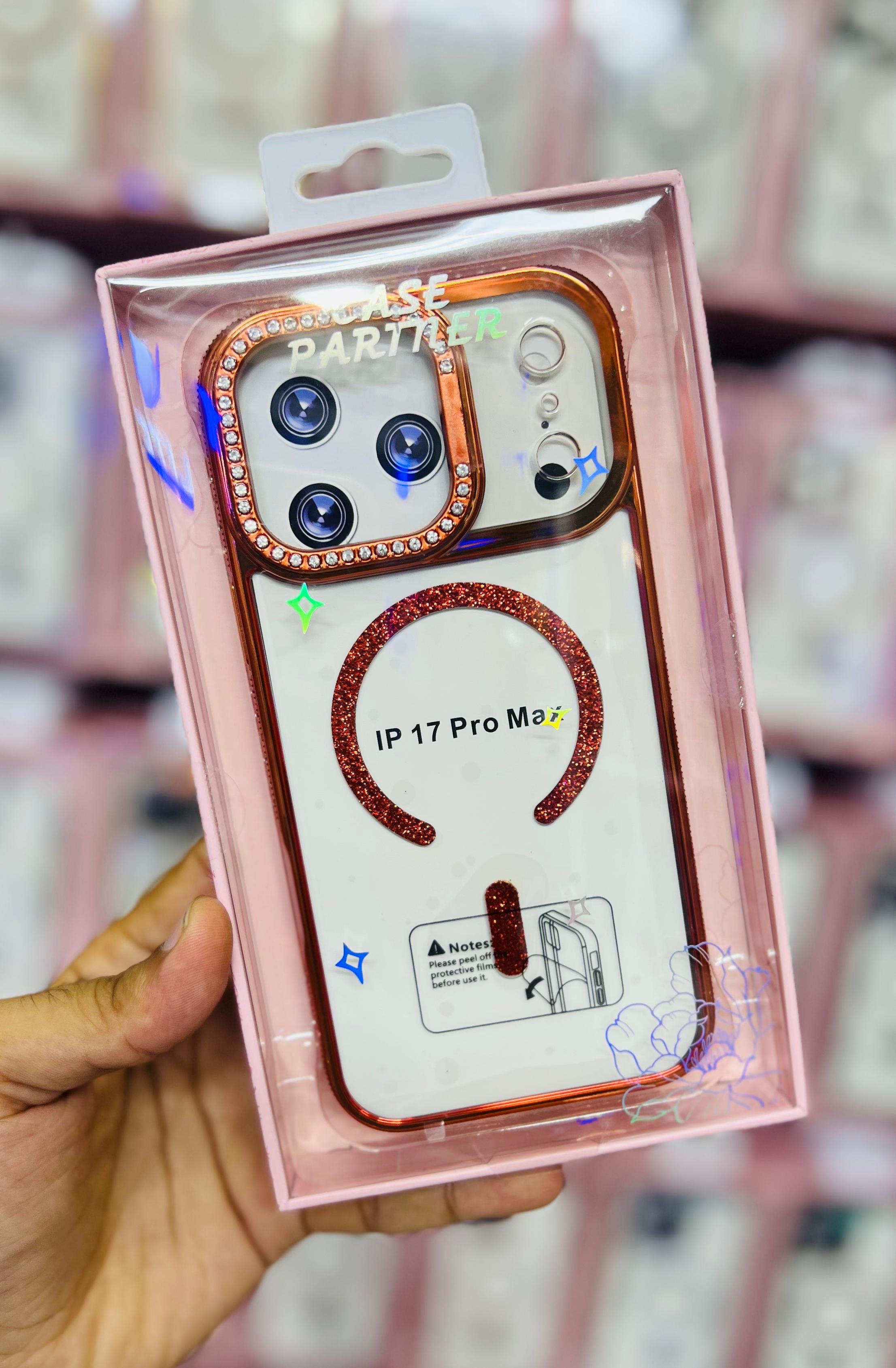 Glittery Stone Ladies Case with MagSafe & Window Stand for iPhone - Girls Collection