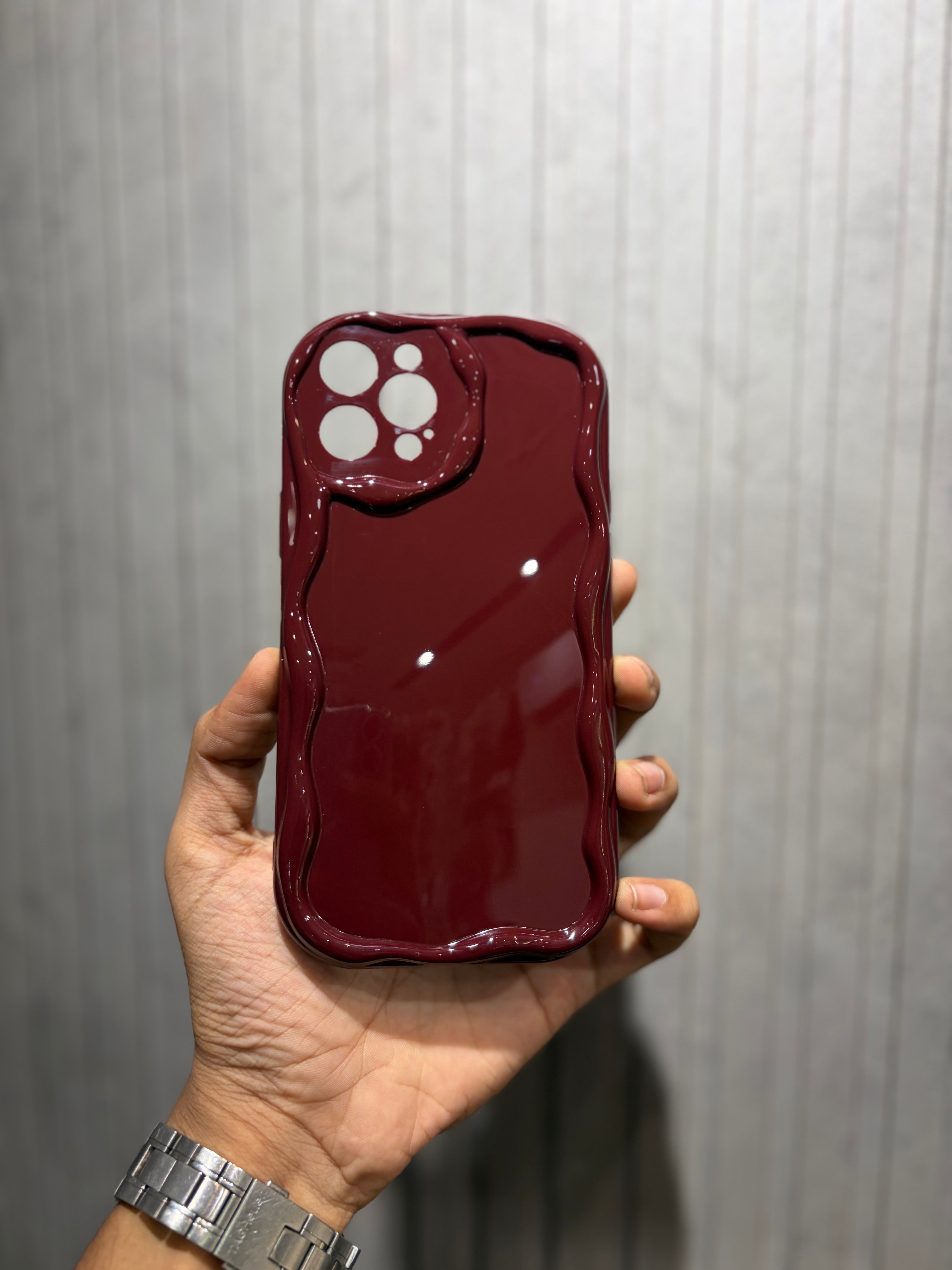 Wavy Cherry Soft Case with Camera Protection - Girls Collection