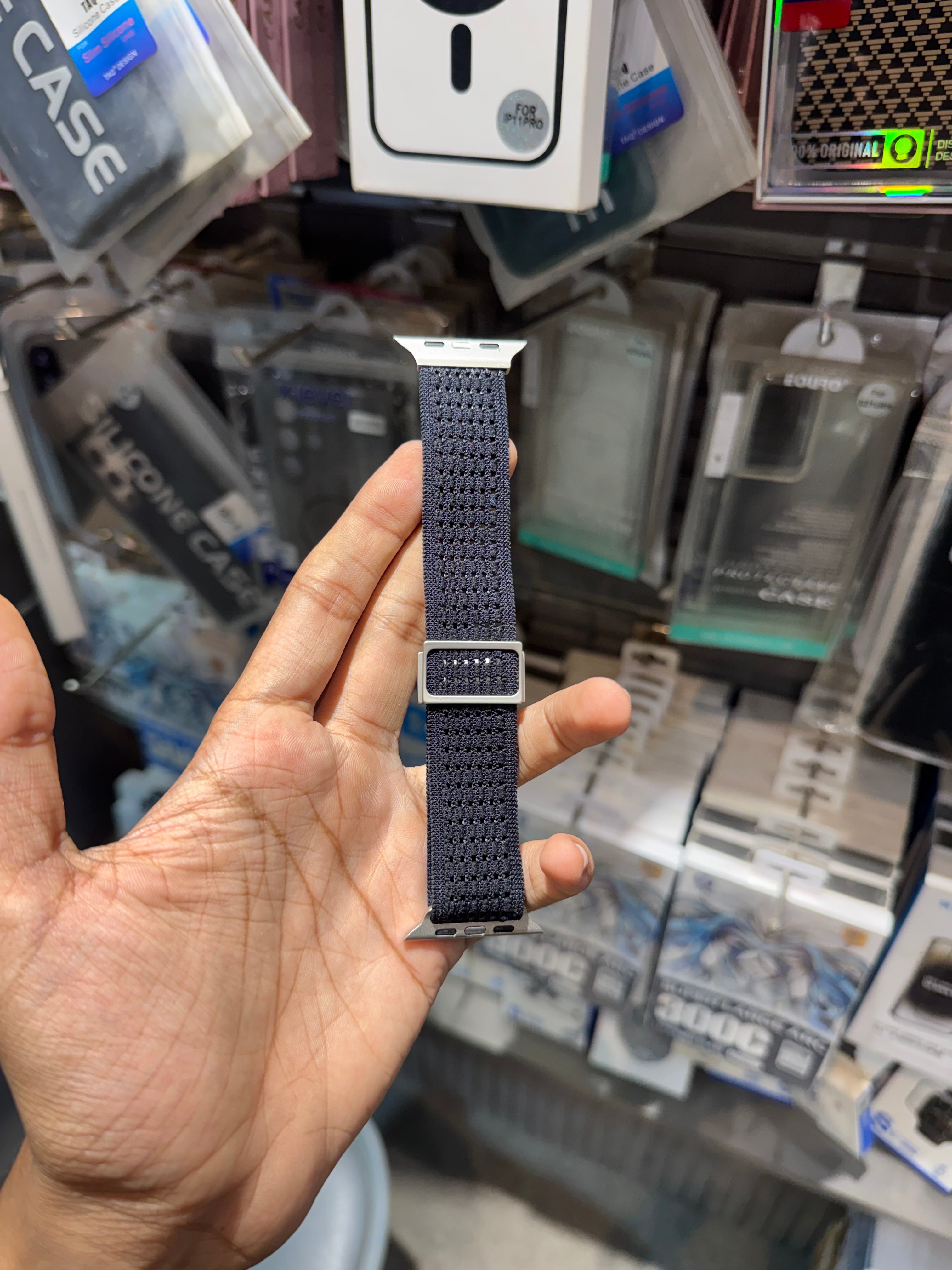 Elastic Nylon Dotted Band with Magnegtic Lock Strap for Apple Watch
