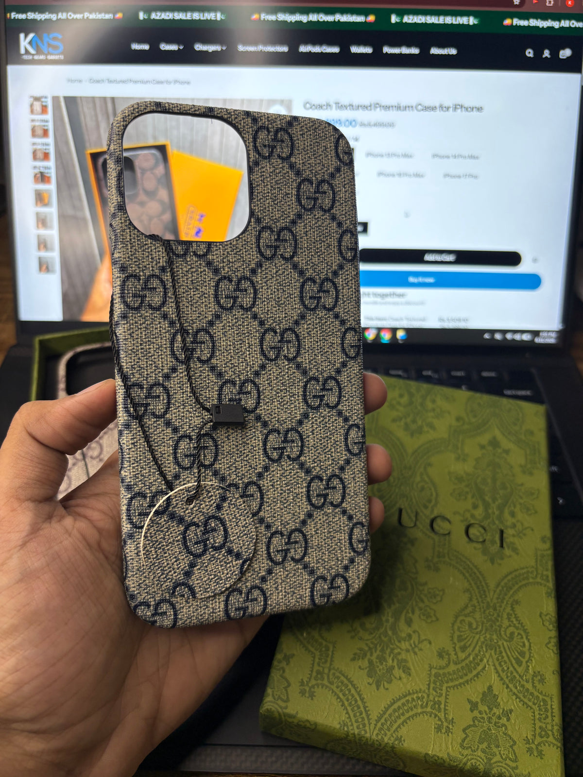 Gucci Textured Premium Case for iPhone
