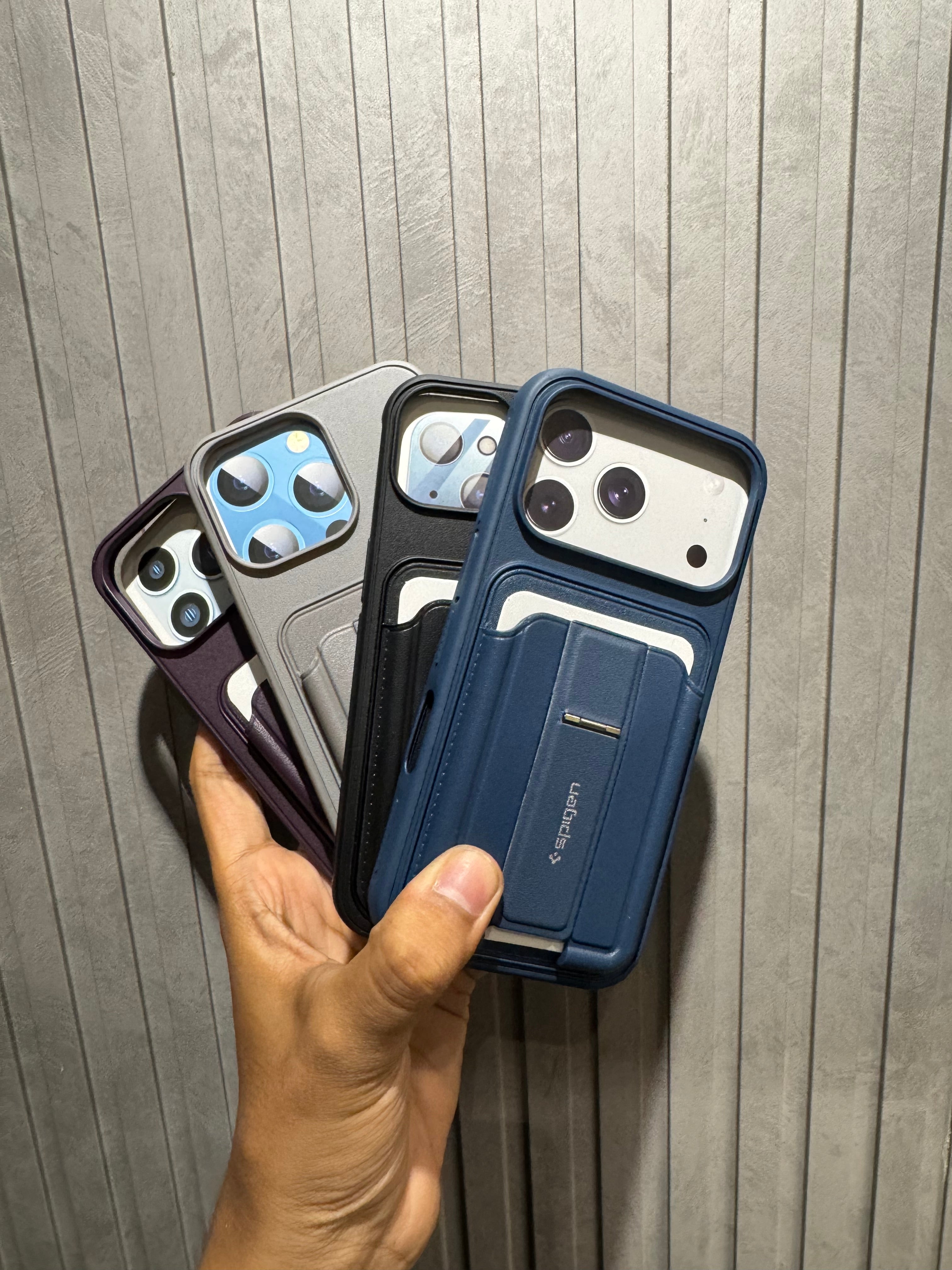 Spigen 3 in 1 Phone Case - Built in Card Holder & Phone Stand Case