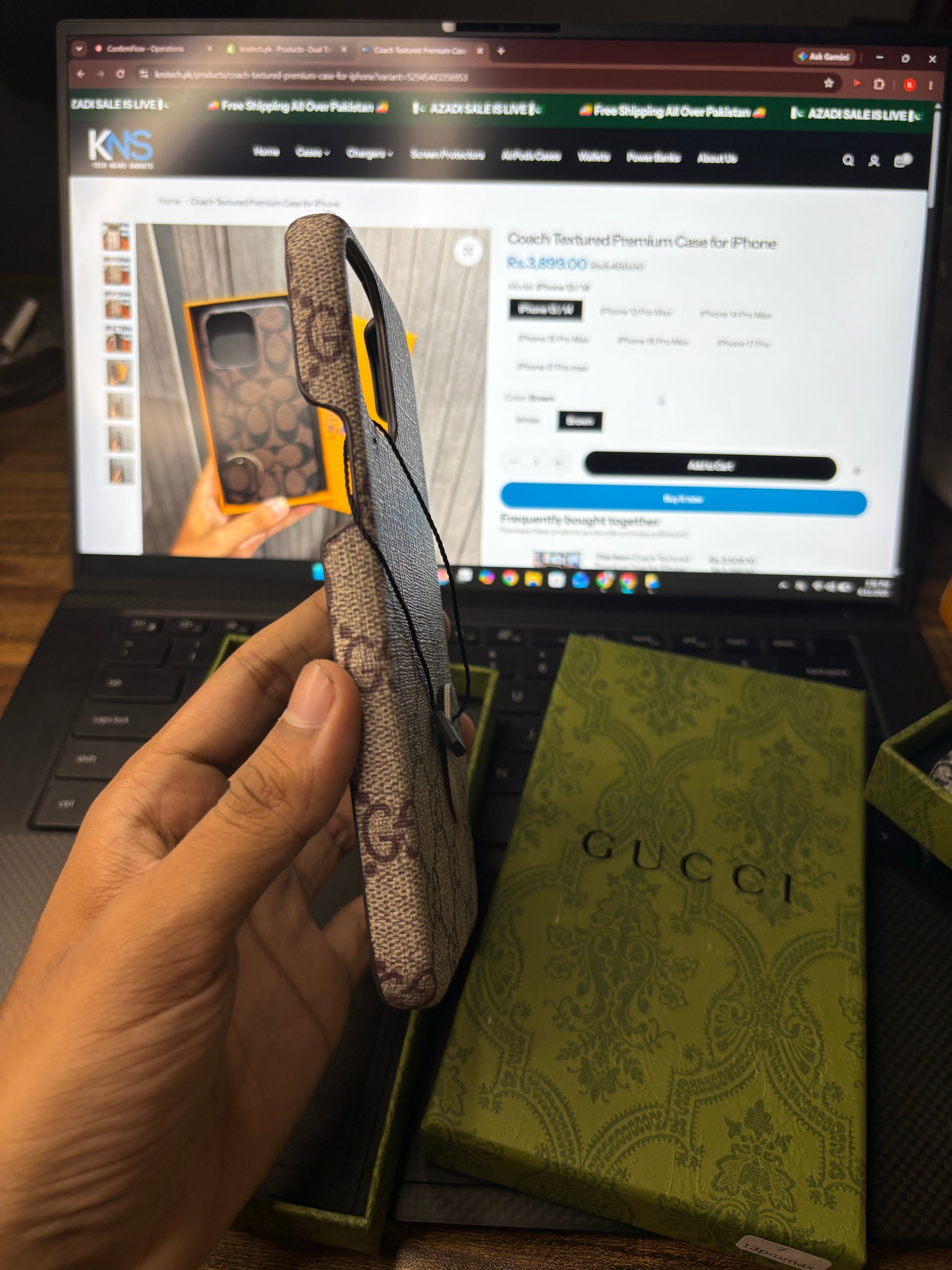 Gucci Textured Premium Case for iPhone