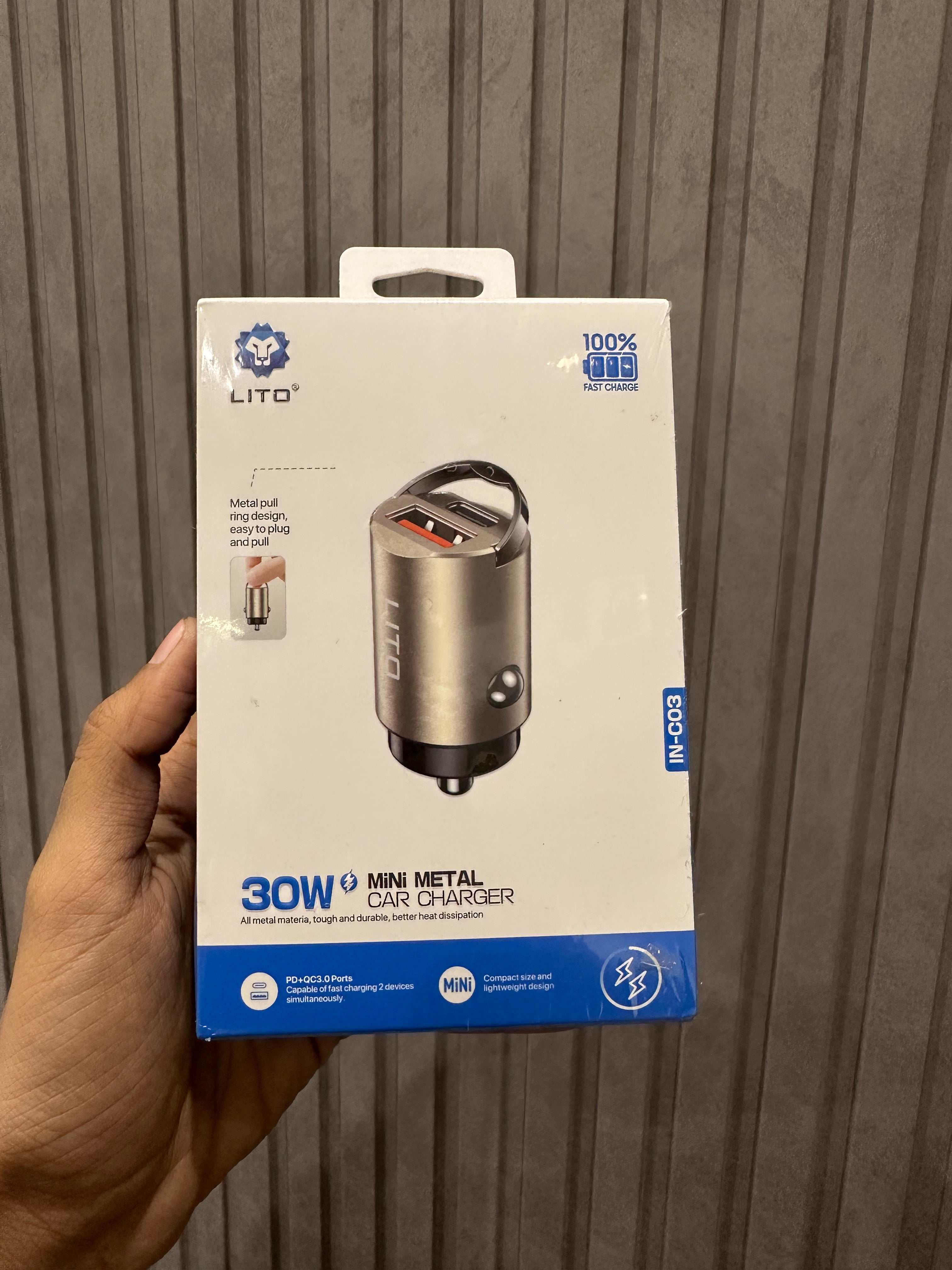 LITO Super Fast Car Charger 30W - IN-C03