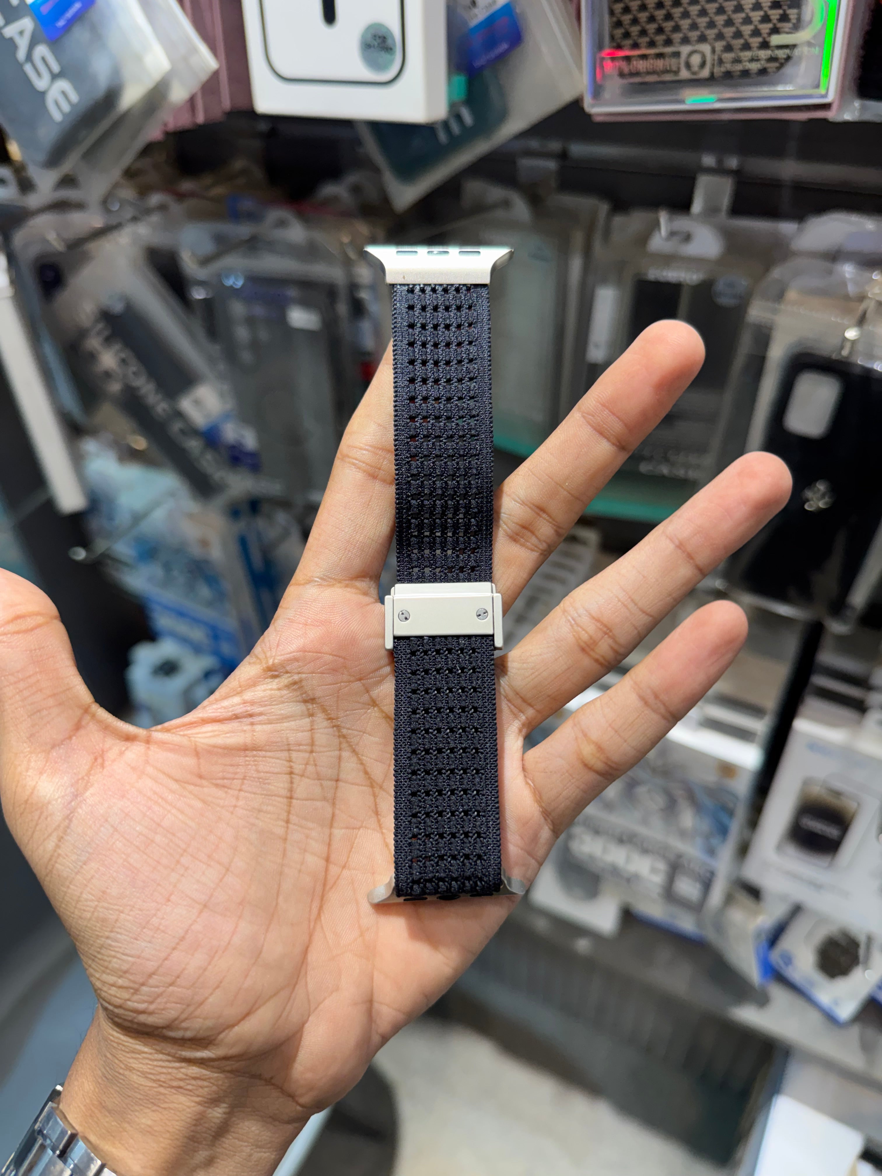 Elastic Nylon Dotted Band with Magnegtic Lock Strap for Apple Watch