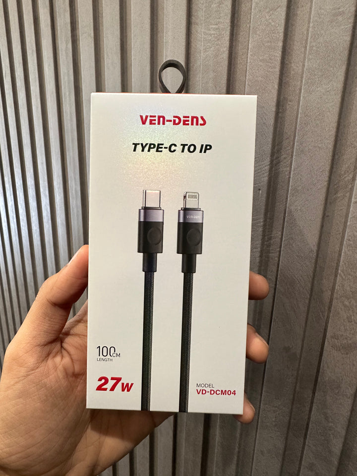 VENDENS CABLES - DCM04 USB-C TO LIGHTNING 27W BLACK