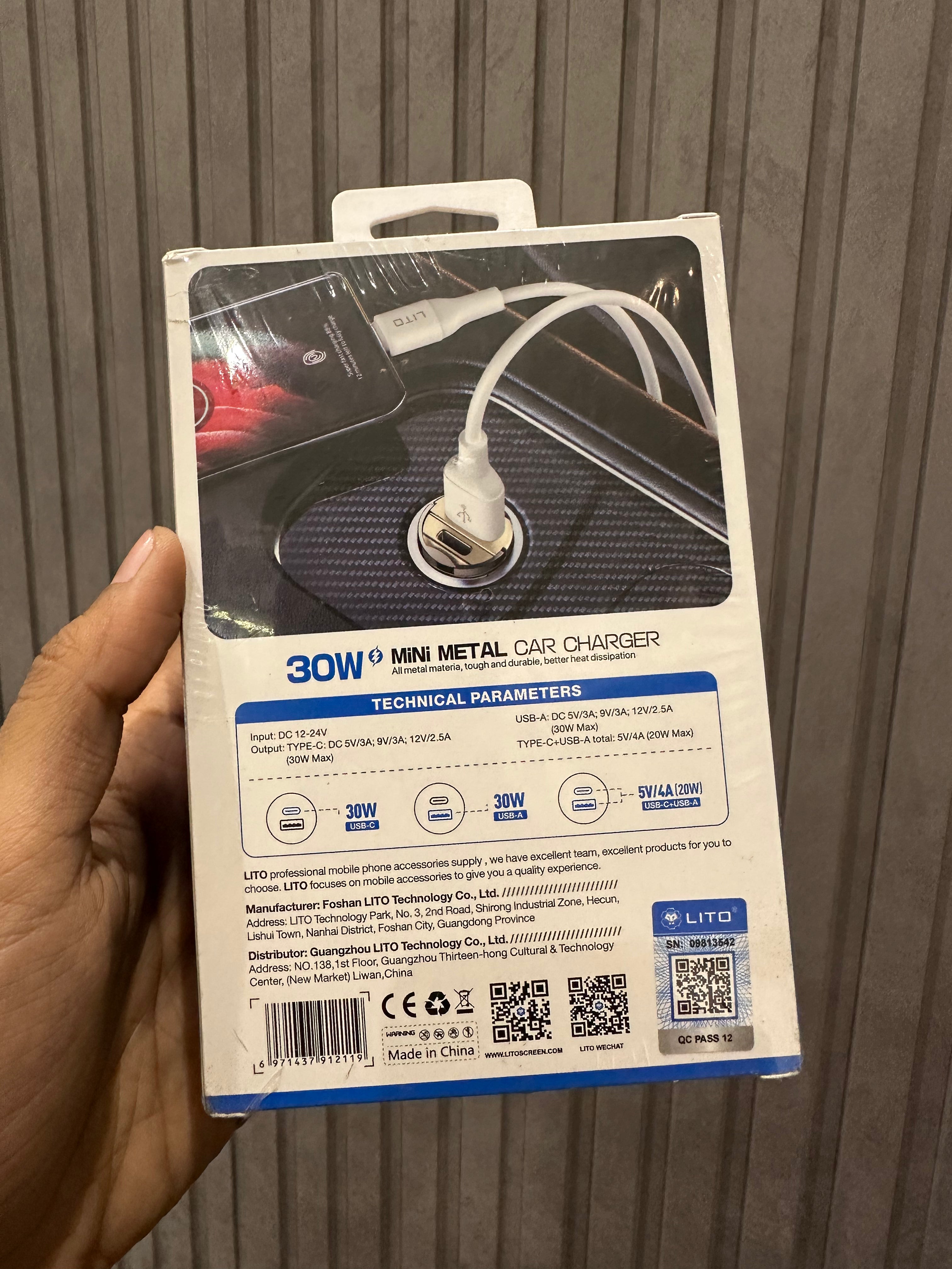 LITO Super Fast Car Charger 30W - IN-C03